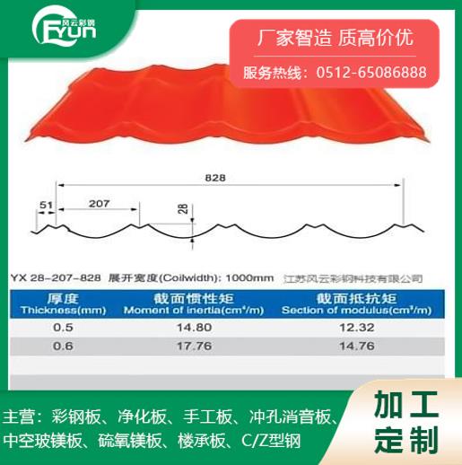 YX28-207-828屋面彩钢压型板