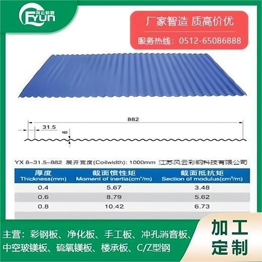 YX8-31.5-882墙面彩钢压型板